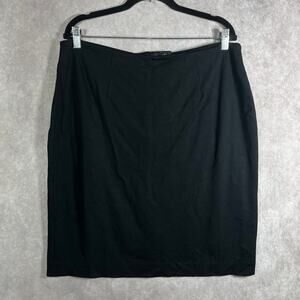 Chico's Pencil Skirt Women Size 2.5 US 14 Black Knit Unlined Career‎ Office Work